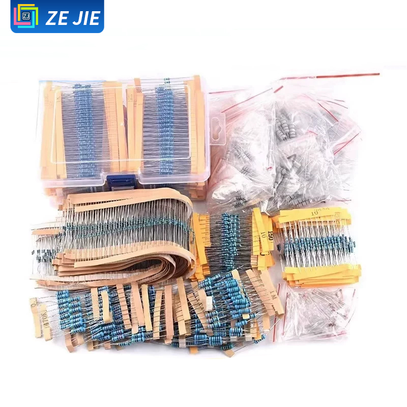 Resistor Kit 1 4W - 1/4W 금속 필름 저항기 모듬 키트,