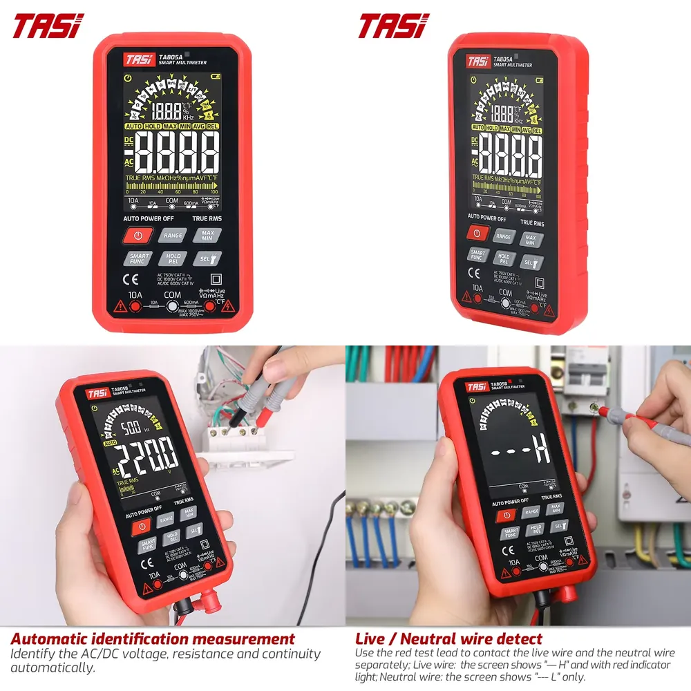 Multimeter Digital - TASI TA805A 스마트 디지털 멀티미터 컬러