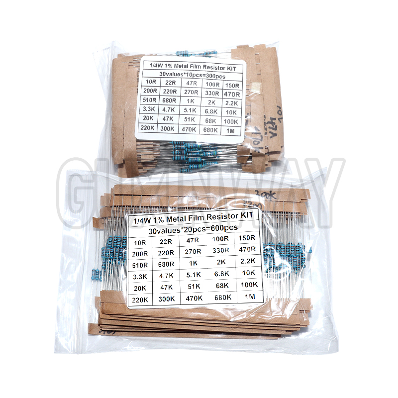 Resistor Kit 1 4W - 30개 값 팩 모듬 키트 1/4W