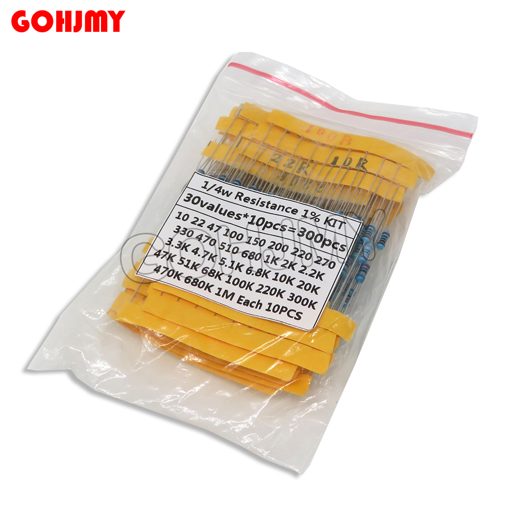 Resistor Kit 1 4W - 30가지 유형 1/4W 저항 1% 금속
