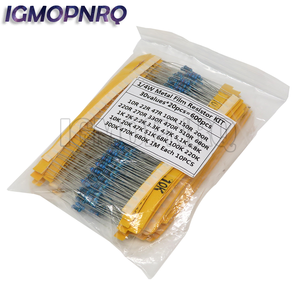 Resistor Kit 1 4W - 저항 1% 금속 필름 저항기 팩
