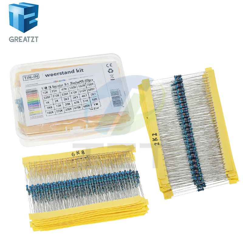 Resistor Kit 1 4W - GREATZT 저항 1% 금속 필름 저항기