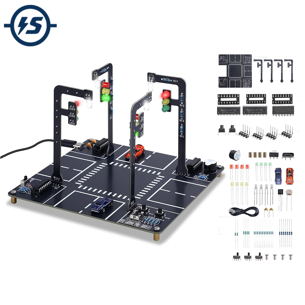 Diy Electronics Projects For Adults - 사운드와 점멸등이 있는 신호등 시뮬레이터 키트,