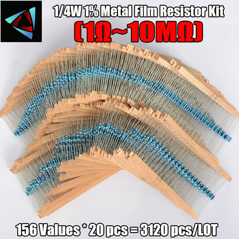 Resistor Kit 1 4W - 156 값 전기 장치 1/4W 전력