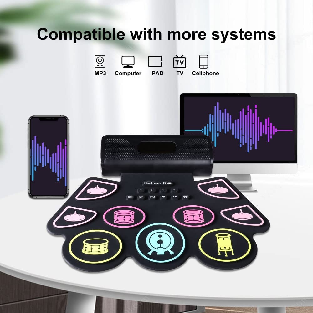 디지털 드럼 세트 실리콘 휴대용 롤 전자 드럼 키트 9 - Diy Electronics Projects For Adults 리뷰 및 가격