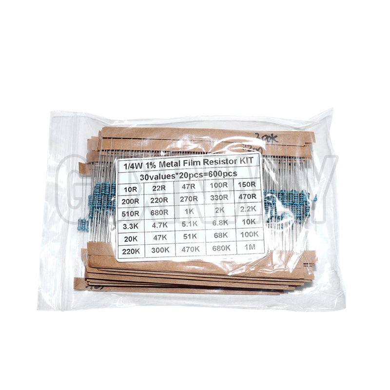 30개 값 팩 모듬 키트 1/4W 1% 금속 필름 저항 - Resistor Kit 1 4W 리뷰 및 가격