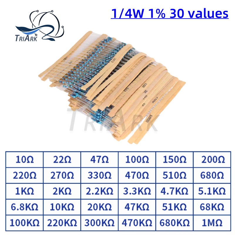 300/600/세트 30 종류 1/4W 1% 저항 금속 - Resistor Kit 1 4W 리뷰 및 가격