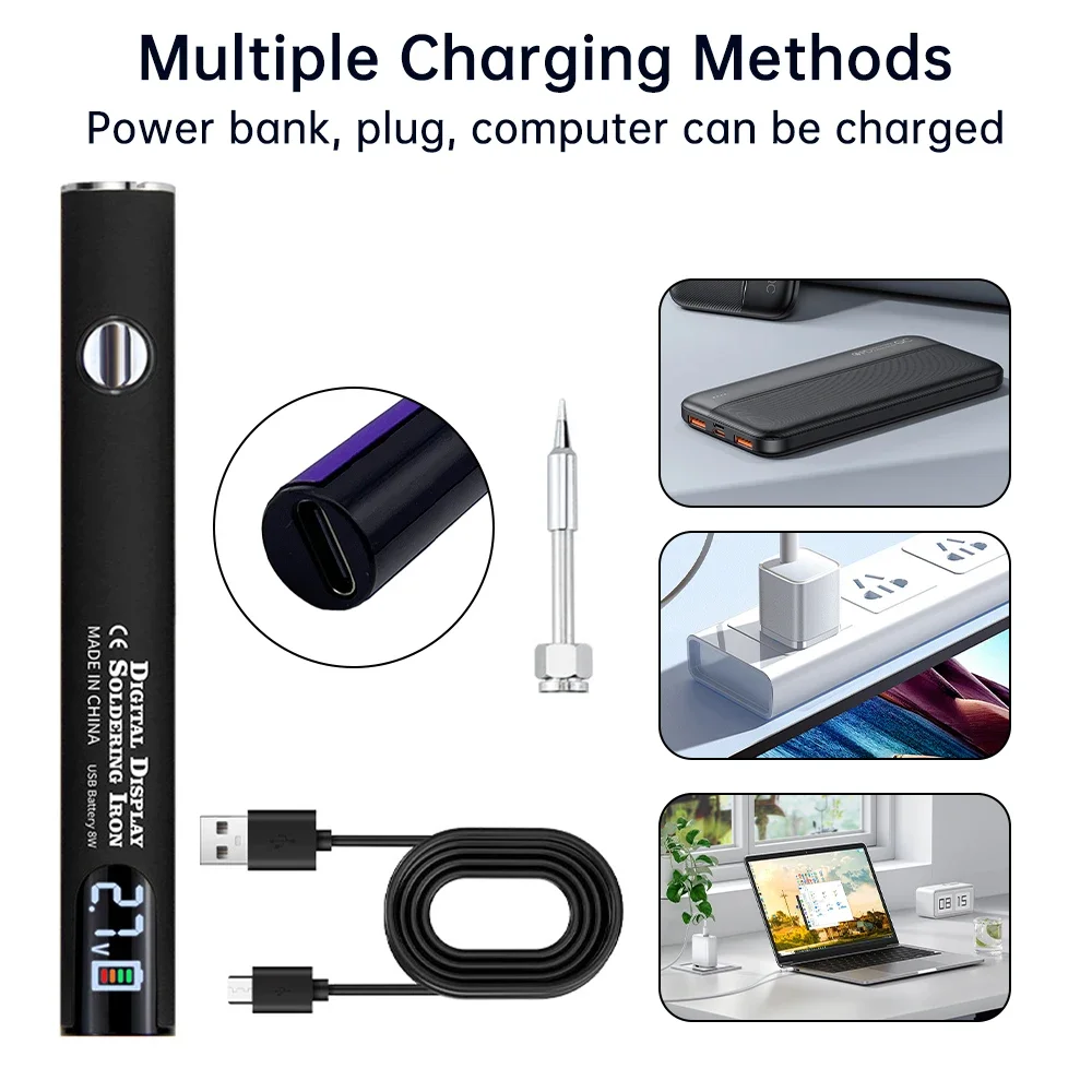 510 스마트 납땜 인두 키트 조정 가능한 전압 USB - Flux Pen Electronics 리뷰 및 가격