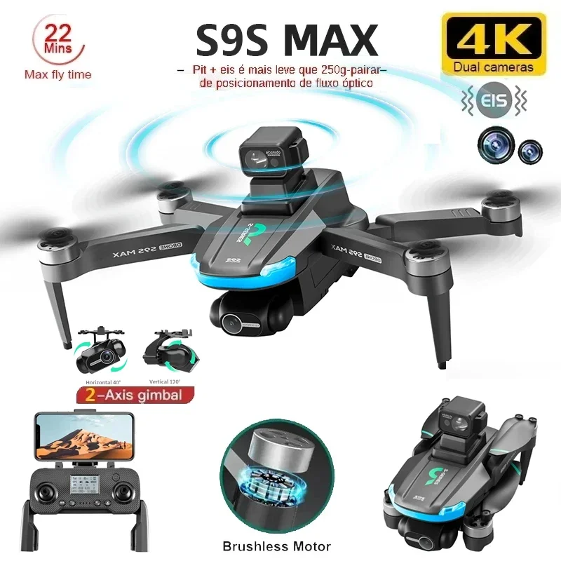 새로운 S9S MAX 미니 드론 4K 2축 PTZ HD - Diy Drone Electronics 리뷰 및 가격