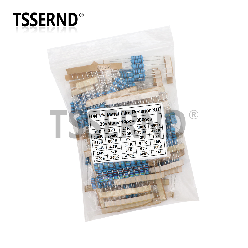 300PCS 1/4W 1/2W 1W 1% 금속 필름 저 - Resistor Kit 1 4W 리뷰 및 가격