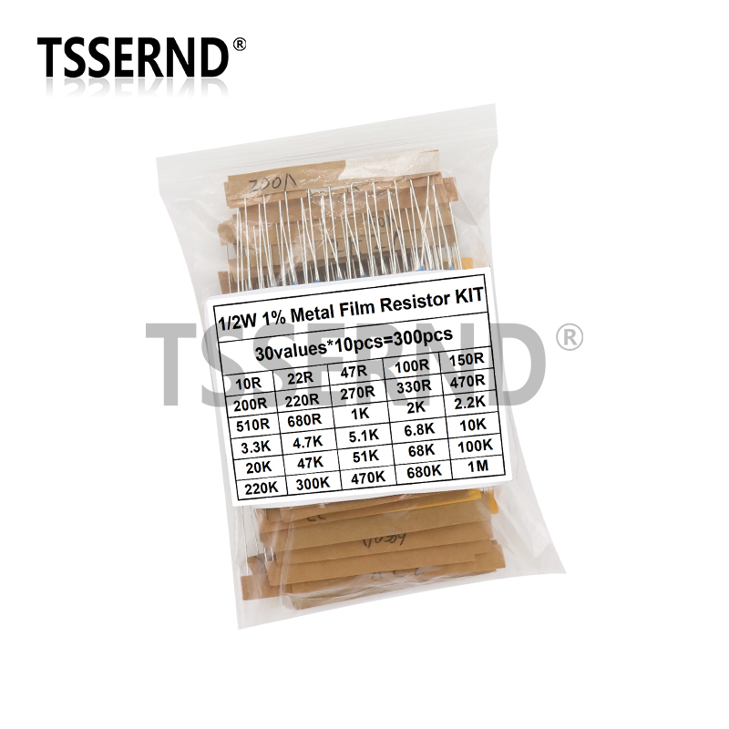 300PCS 1/4W 1/2W 1W 1% 금속 필름 저 - Resistor Kit 1 4W 리뷰 및 가격
