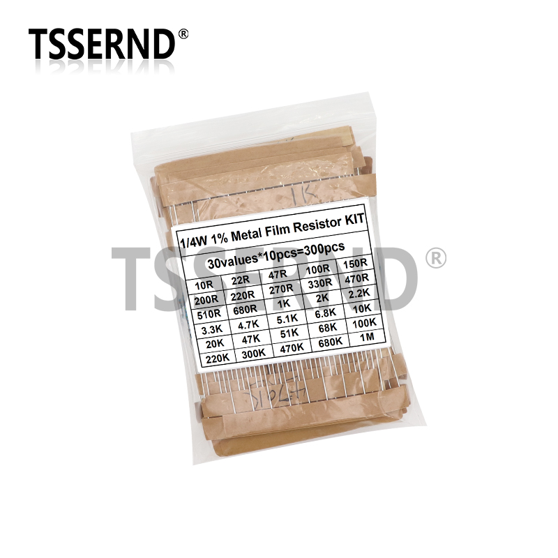 300PCS 1/4W 1/2W 1W 1% 금속 필름 저 - Resistor Kit 1 4W 리뷰 및 가격