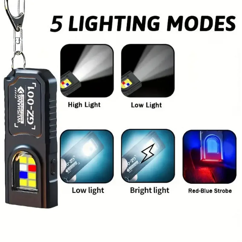 강력한 미니 COB LED 키체인 손전등 USB C 충 - Diy Lamp Electronics 리뷰 및 가격