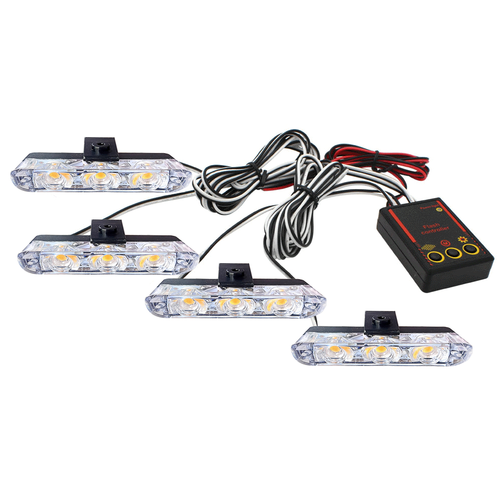 12V 자동차 그릴 스트로브 라이트 헤드 4x3 LED - Diy Lamp Electronics 리뷰 및 가격