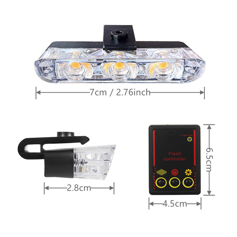 12V 자동차 그릴 스트로브 라이트 헤드 4x3 LED - Diy Lamp Electronics 리뷰 및 가격