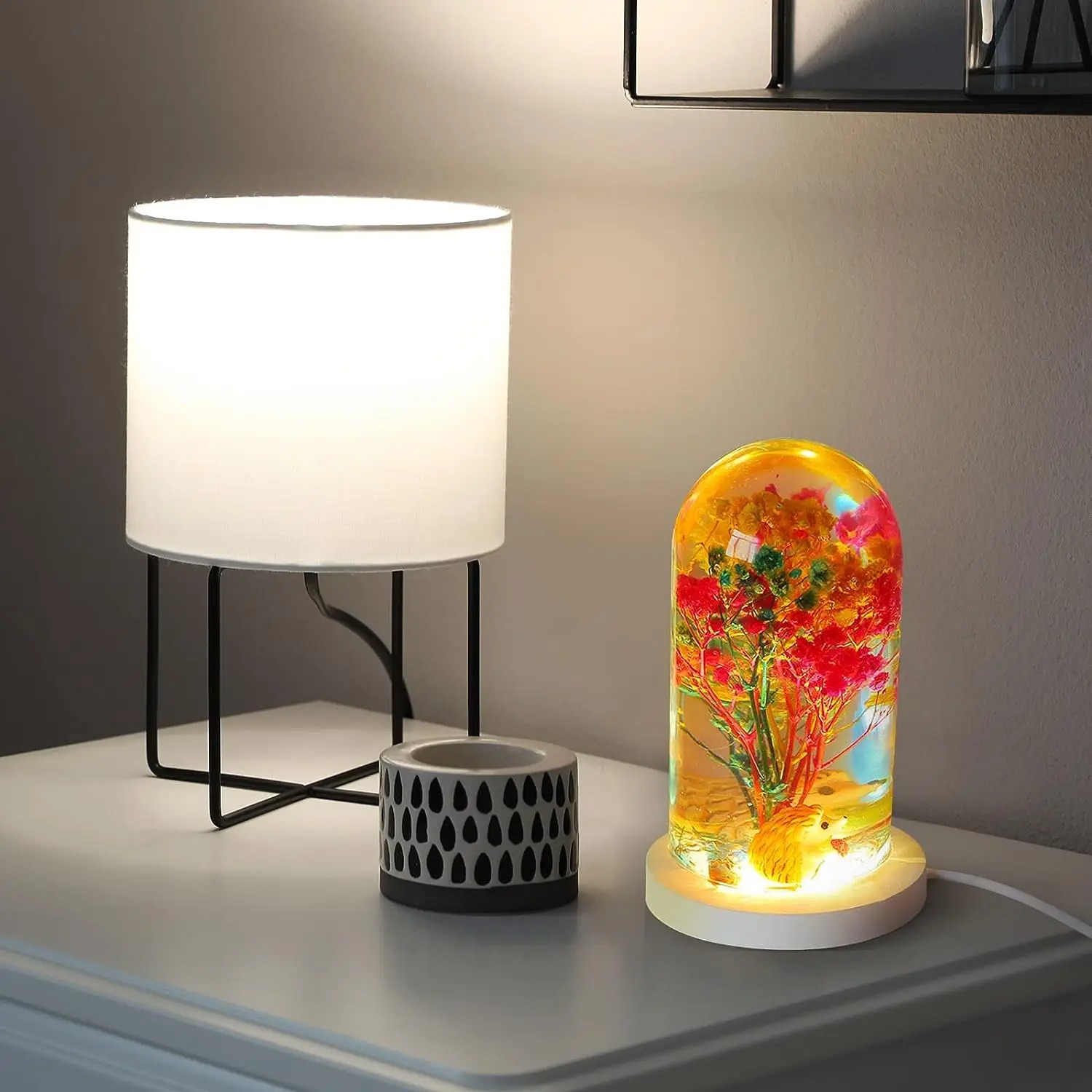 DIY 크리스탈 에폭시 수지 금형 Led 야간 조명 장 - Diy Lamp Electronics 리뷰 및 가격