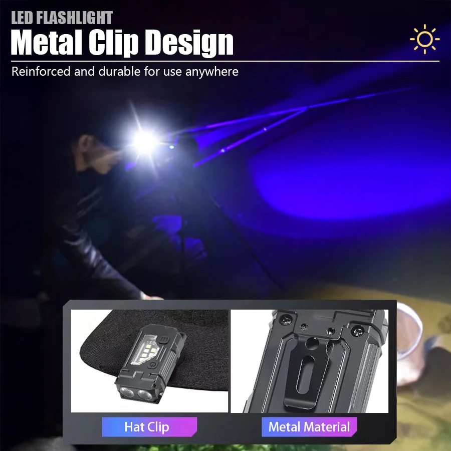 미니 키체인 EDC 손전등 - 펜 클립과 모자 클립이  - Diy Lamp Electronics 리뷰 및 가격