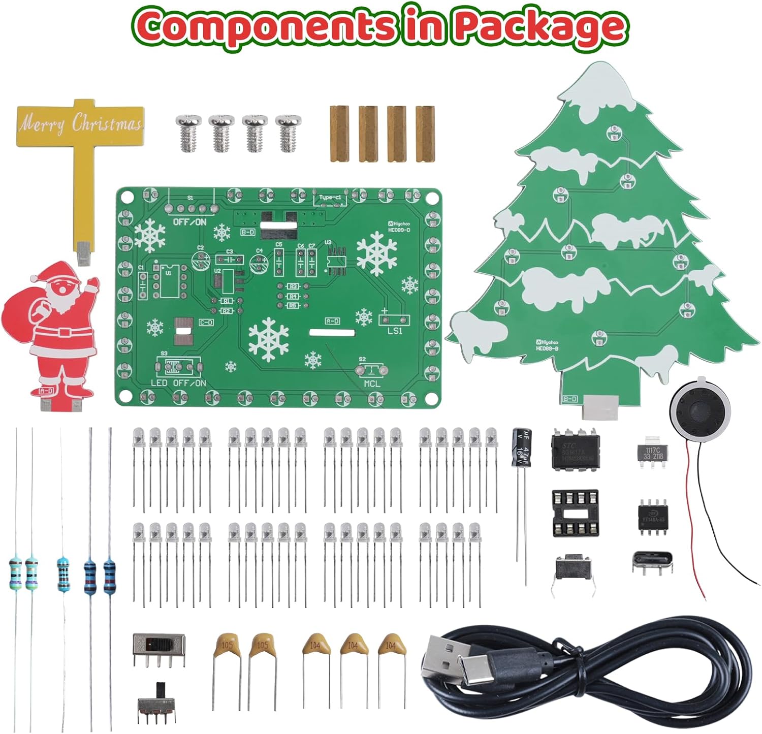 뮤지컬 크리스마스 트리 납땜 키트 깜박이는 RGB 조명 - Diy Electronics Projects For Adults 리뷰 및 가격