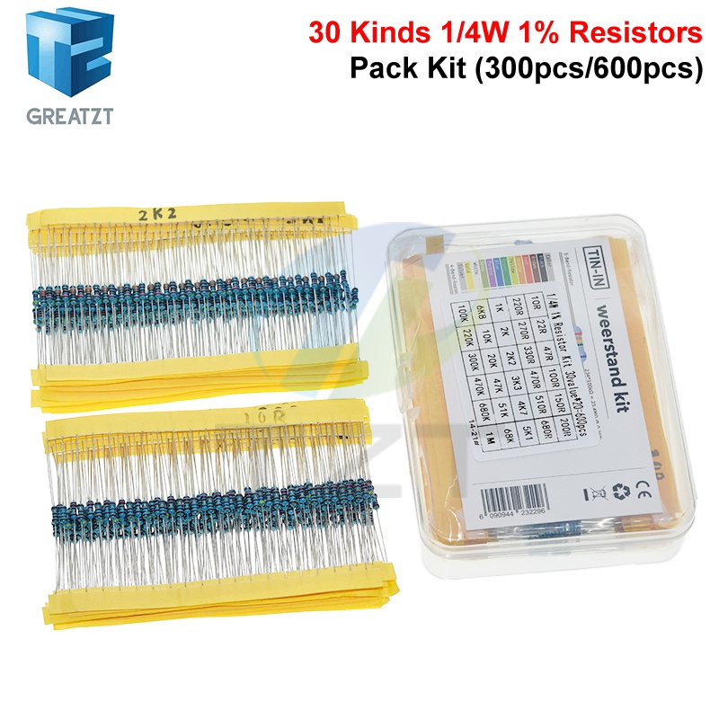 GREATZT 저항 1% 금속 필름 저항기 팩 모듬 키 - Resistor Kit 1 4W 리뷰 및 가격