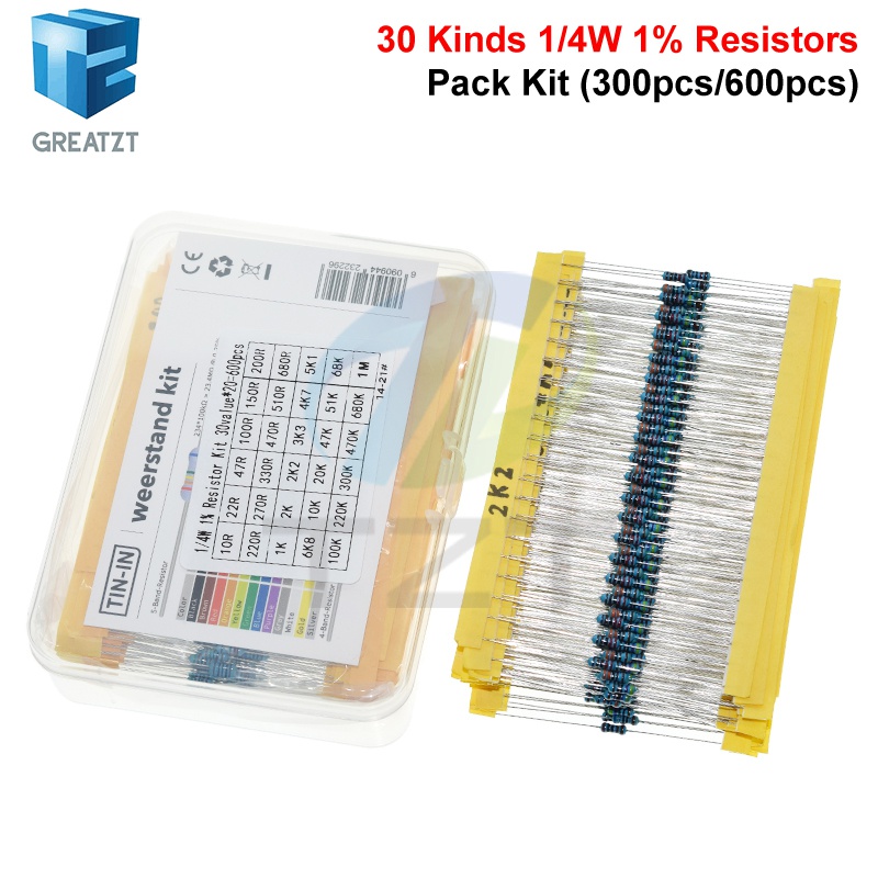 GREATZT 저항 1% 금속 필름 저항기 팩 모듬 키 - Resistor Kit 1 4W 리뷰 및 가격