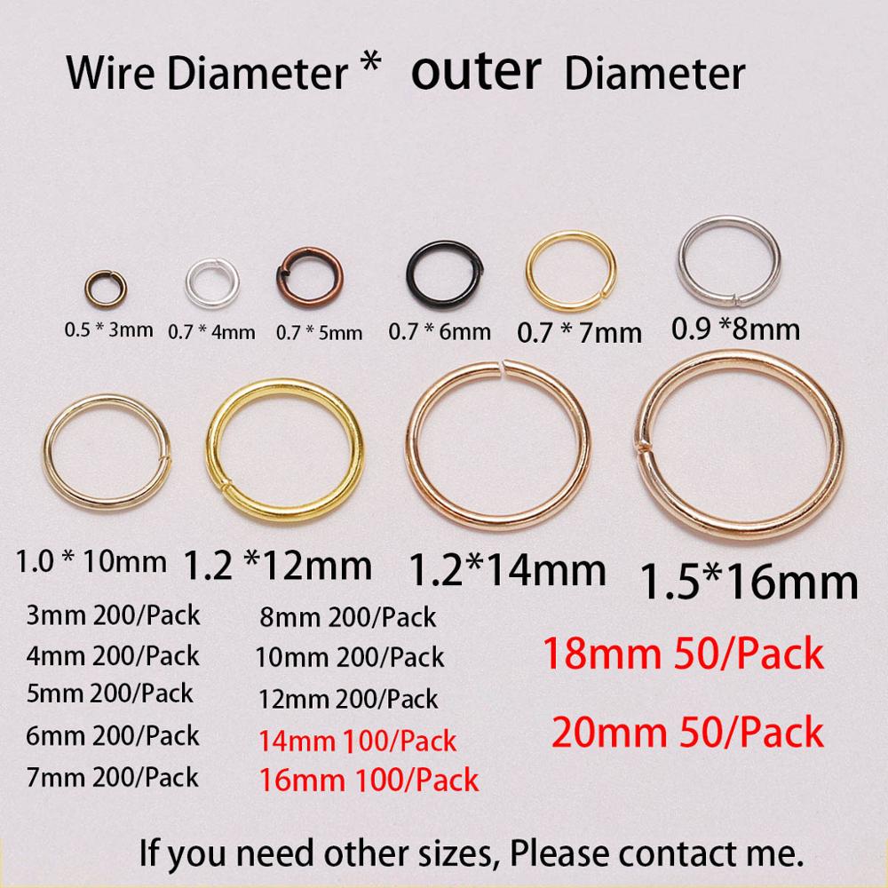 50-200 개/몫 3-20mm 오픈 점프 링 로즈 골 - Diy Q 리뷰 및 가격